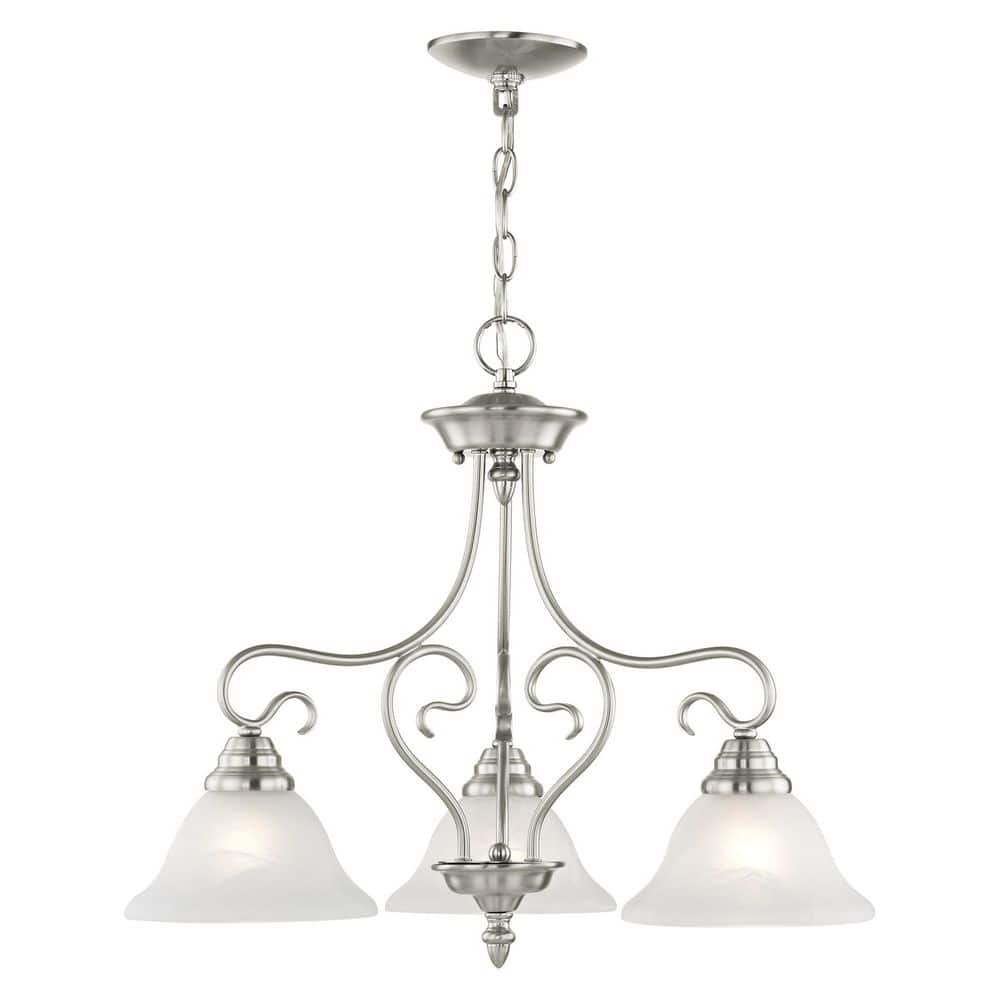 Livex Lighting Coronado 3 Light Brushed Nickel Chandelier 6133-91 - The ... inside Bringing Brilliance Home How to Best Utilize Your Livex Brushed Nickel Chandelier