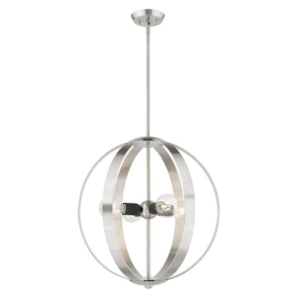 Livex Lighting Modesto 4 Light Brushed Nickel Chandelier 46415-91 - The ... within The Livex Lighting 46155-91 Chandelier A Masterpiece of Brushed Nickel Lighting