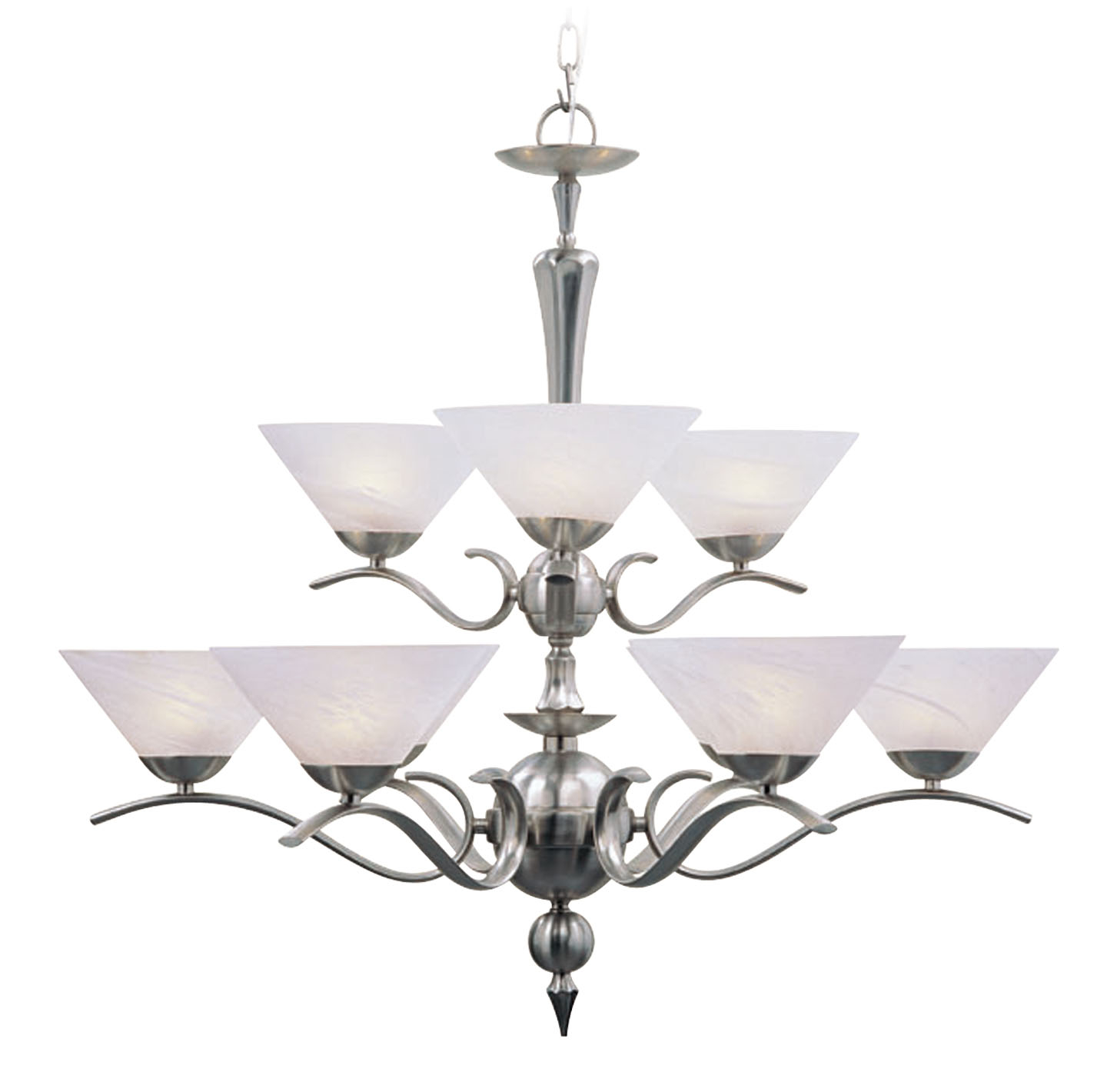Livex Lighting Nouveau Chandelier Brushed Nickel 8009-91 pertaining to