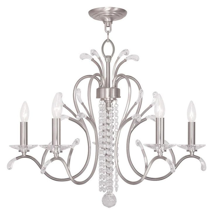Livex Lighting Serafina 5 Light Brushed Nickel Chandelier 51005-91 ... regarding Bringing Brilliance Home How to Best Utilize Your Livex Brushed Nickel Chandelier
