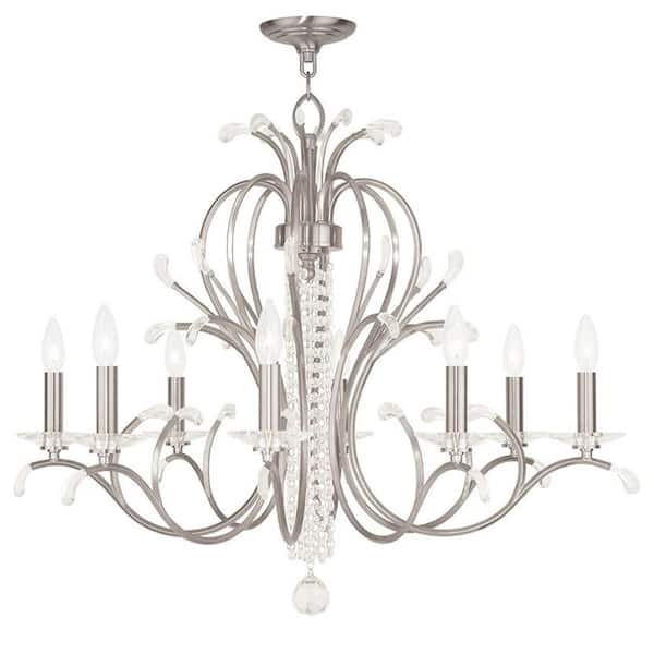 Livex Lighting Serafina 8 Light Brushed Nickel Chandelier 51008-91 ... regarding