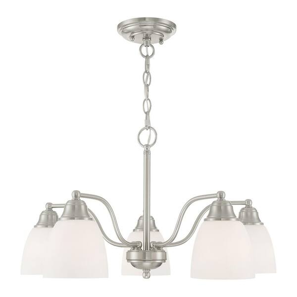 Livex Lighting Somerville 5 Light Brushed Nickel Convertible Dinette ... regarding Bringing Brilliance Home How to Best Utilize Your Livex Brushed Nickel Chandelier
