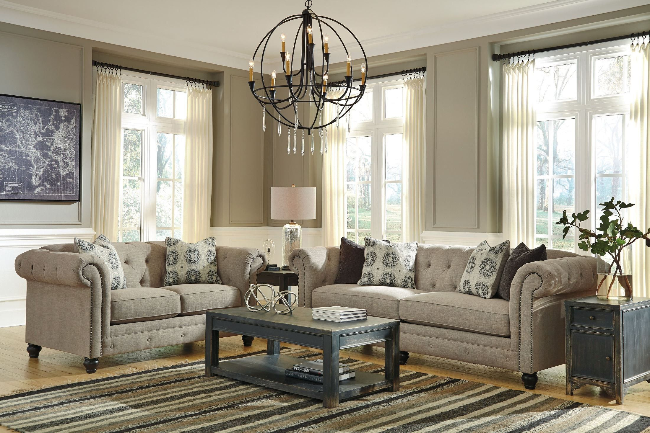 Living Room Sofa: Azlyn Loveseat By Ashley Furniture At Kensington ... intended for The Furniture of America Daza Cabinet Smart Storage Solutions