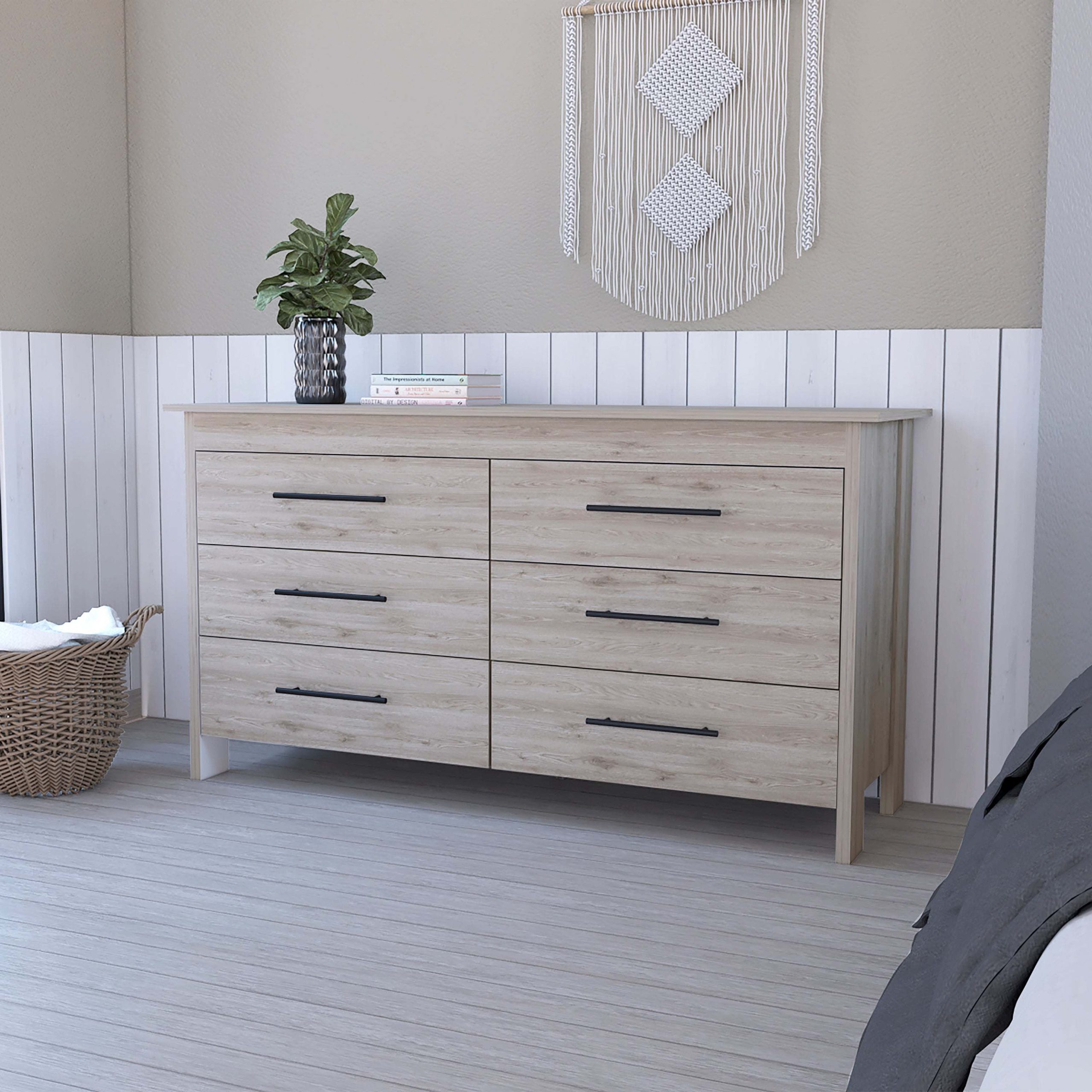 Luxor Six Drawer Double Dresser - Walmart.com pertaining to