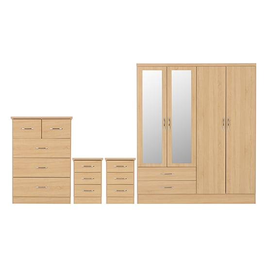 Mack Bedroom Set With 4 Doors Wardrobe In Sonoma Oak Effect | Furniture ... regarding