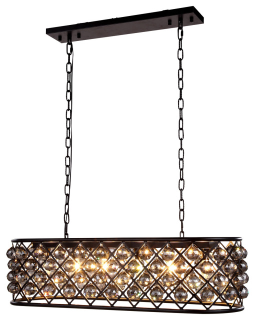 Madison 6 Light Island Light, Silver Shade, Matte Black - Contemporary ... in