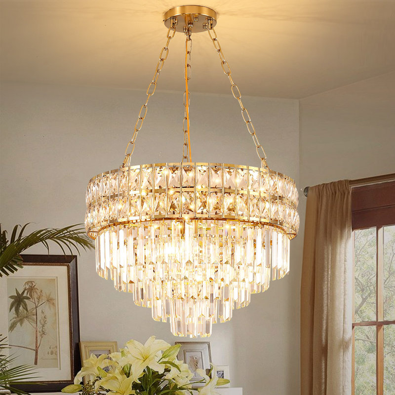 Mercer41 Imma Crystal Empire Chandelier With Crystal Accents &Amp; Reviews ... throughout Crystal Accents and Satin Brass The Enduring Appeal of the Sosha Chandelier