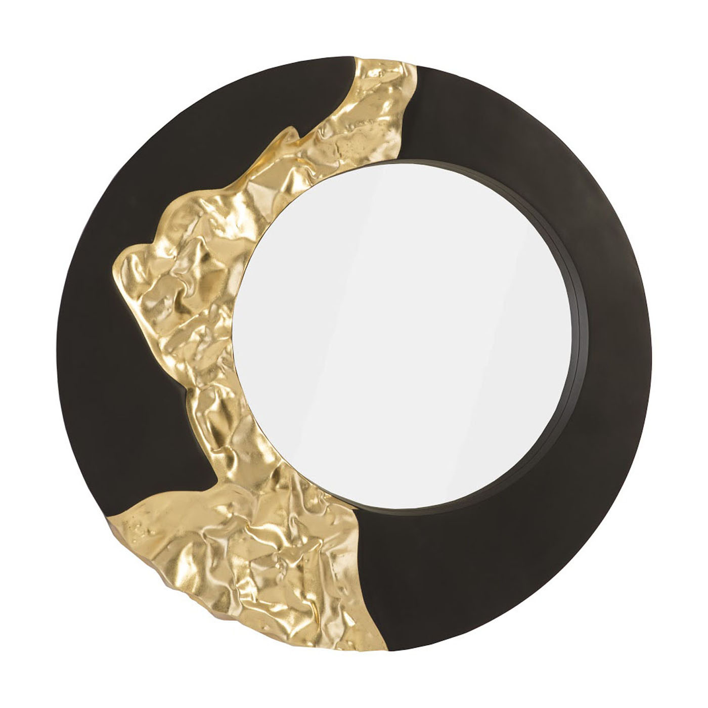 Mercury Mirror, Black, Gold Leaf | Merge Home intended for Styling Your Space with the Luxurious Combination of Black, Gold Leaf, and Mercury Mirror
