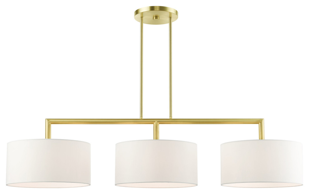 Meridian Collection 3 Light Satin Brass Linear Chandelier (45493-12 ... within