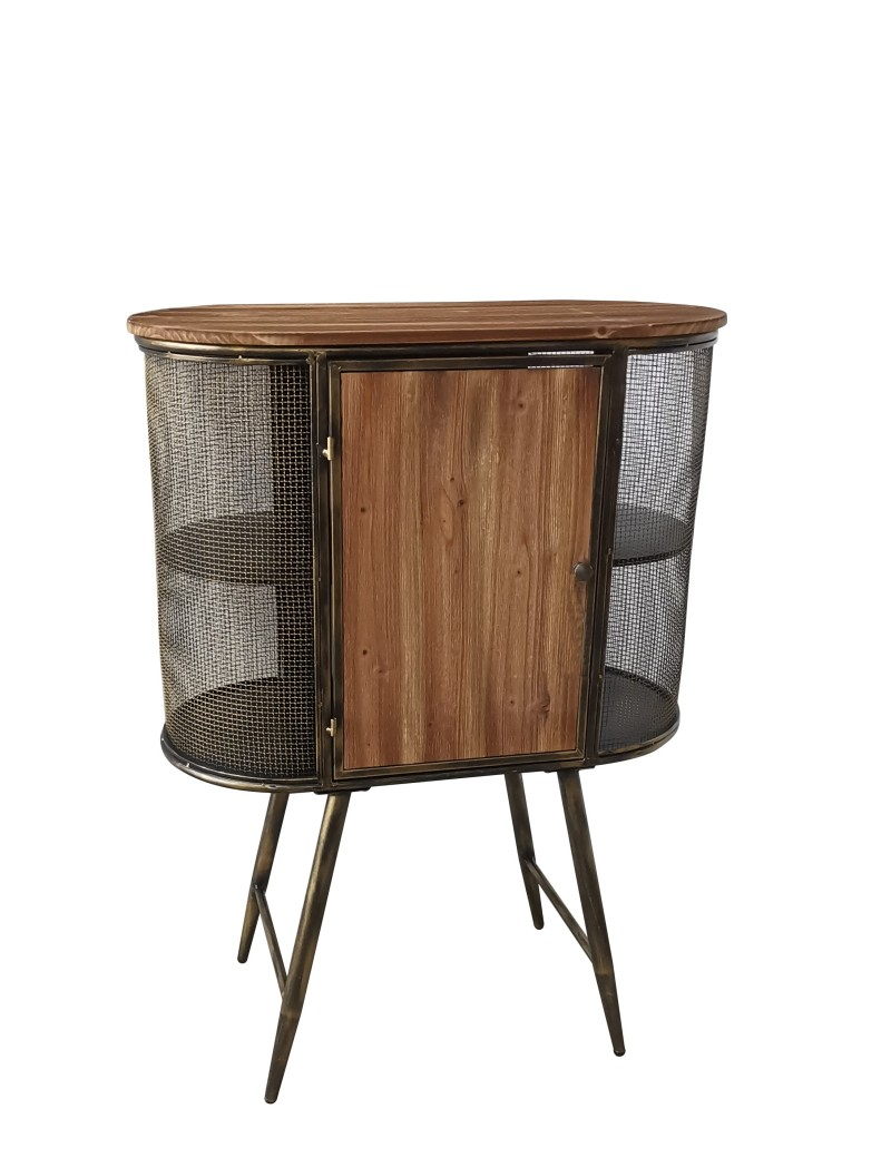 Metal/Wood Cabinet Bronze regarding