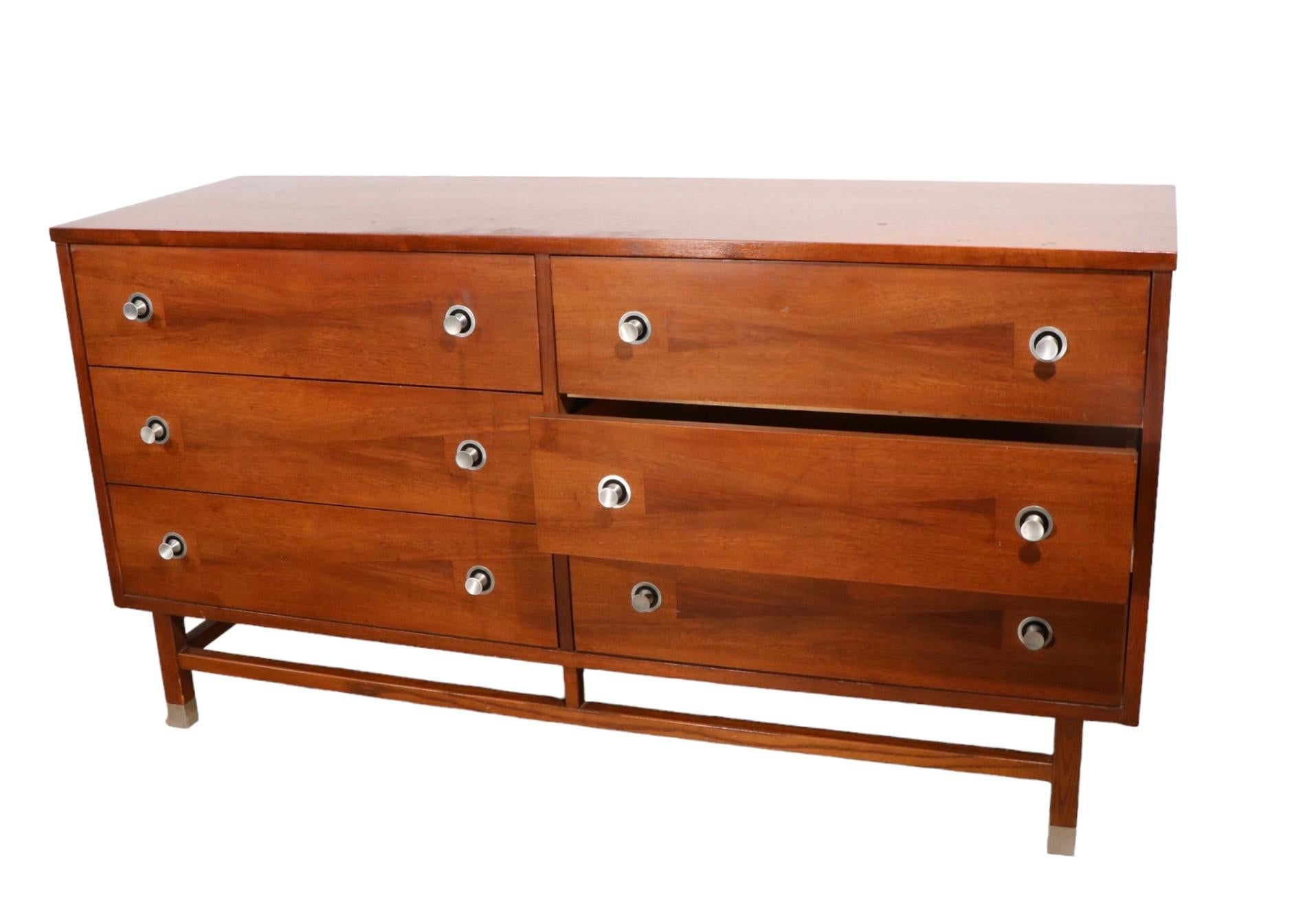 Mid Century Six Drawer Dresser By Distinctive Furniture By Stanley 1950 ... with