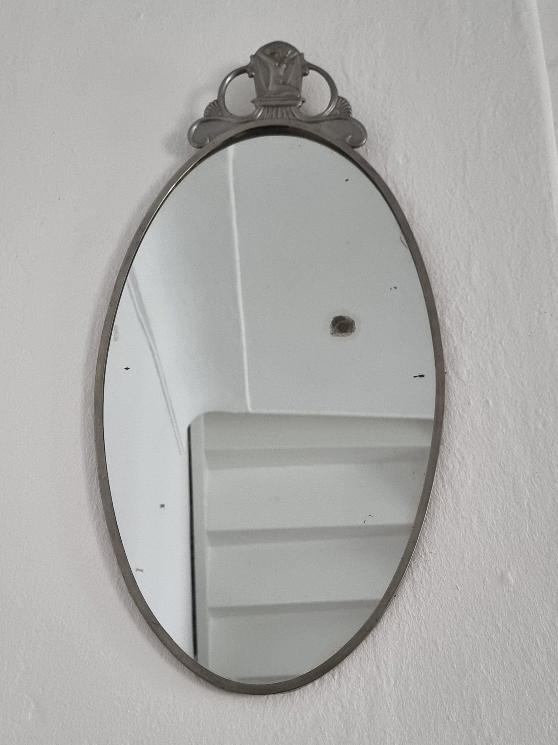 Mirror, Pewter With Decor Of Woman, Swedish Grace 1930S For Sale At 1Stdibs inside The Versatility of the Alaric Pewter 21.5-in Mirror in Home Decor