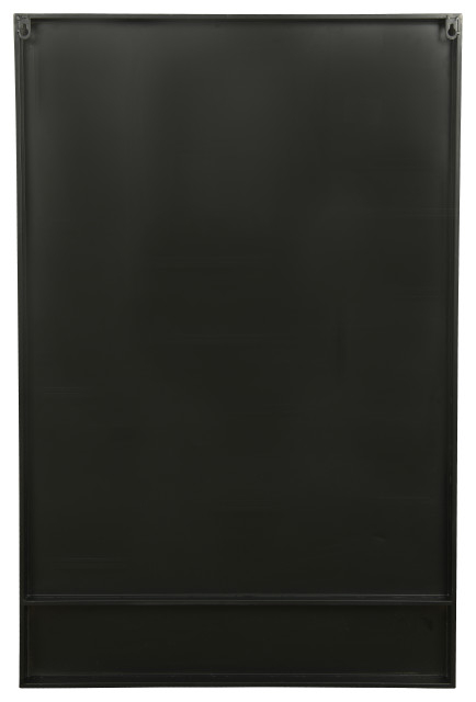 Modern Metal Framed Wall Mirror With Shelf, Matte Black - Transitional ... with regard to