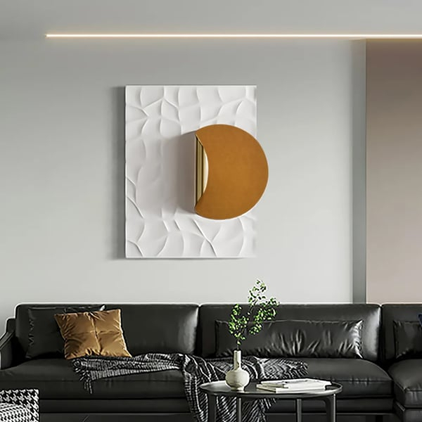 Modern Orange Rectangle Wall Decor Background Creative Geometric Wall ... throughout Unveiling the Versatility of Walnut Rectangle Wall Decor