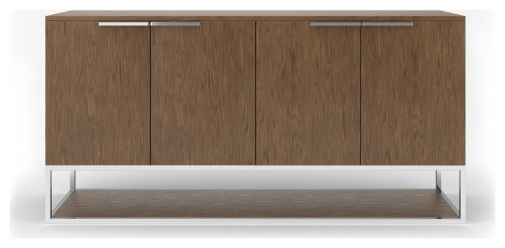 Modrest Heloise Modern Walnut And Stainless Steel Buffet - Contemporary ... with regard to Integrating the Modrest Heloise into Your Bedroom Design Ideas
