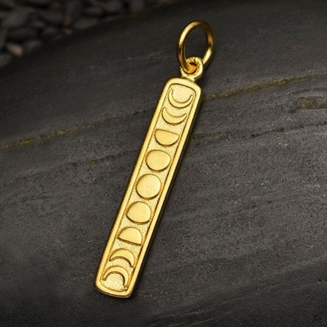 Moon Charm, Phases Of The Moon Charm, Etched Phases Of The Moon Charm ... pertaining to Bringing Celestial Charm Home with HomeRoots Moon Phase Mirrors