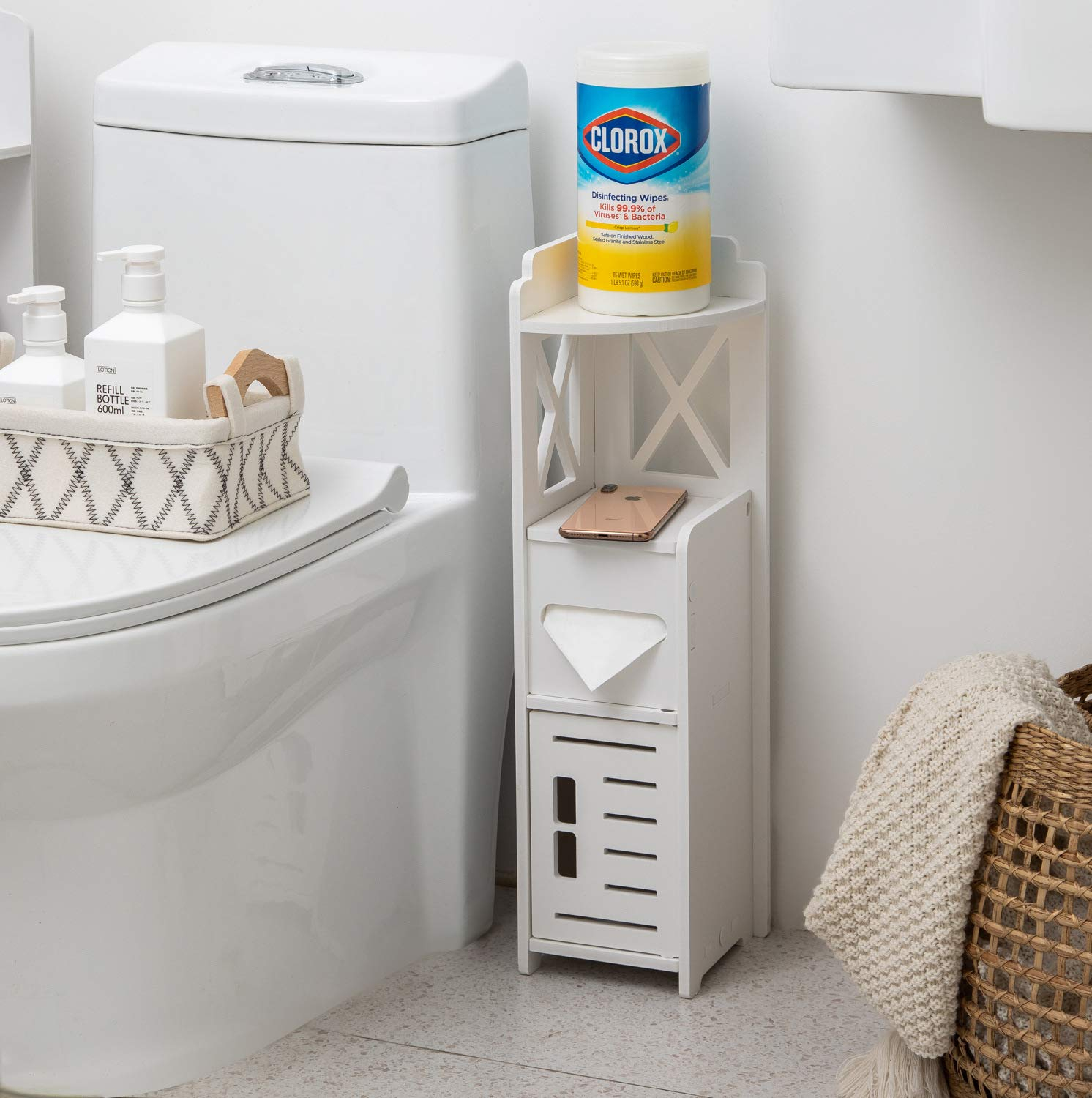 Narrow Storage Cabinet,Slim Bathroom Storage Cabinet For Half Bathroom ... within Gewnee Bathroom Cabinet Clever Ideas for Tiny Restroom Storage