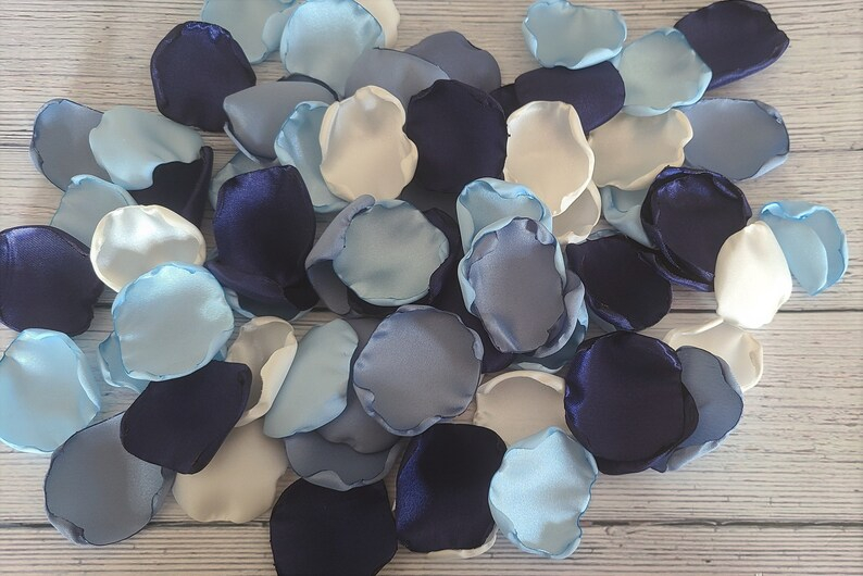 Navy Blue Dusty Blue Wedding Decor Ice Blue Rose Petals - Etsy for