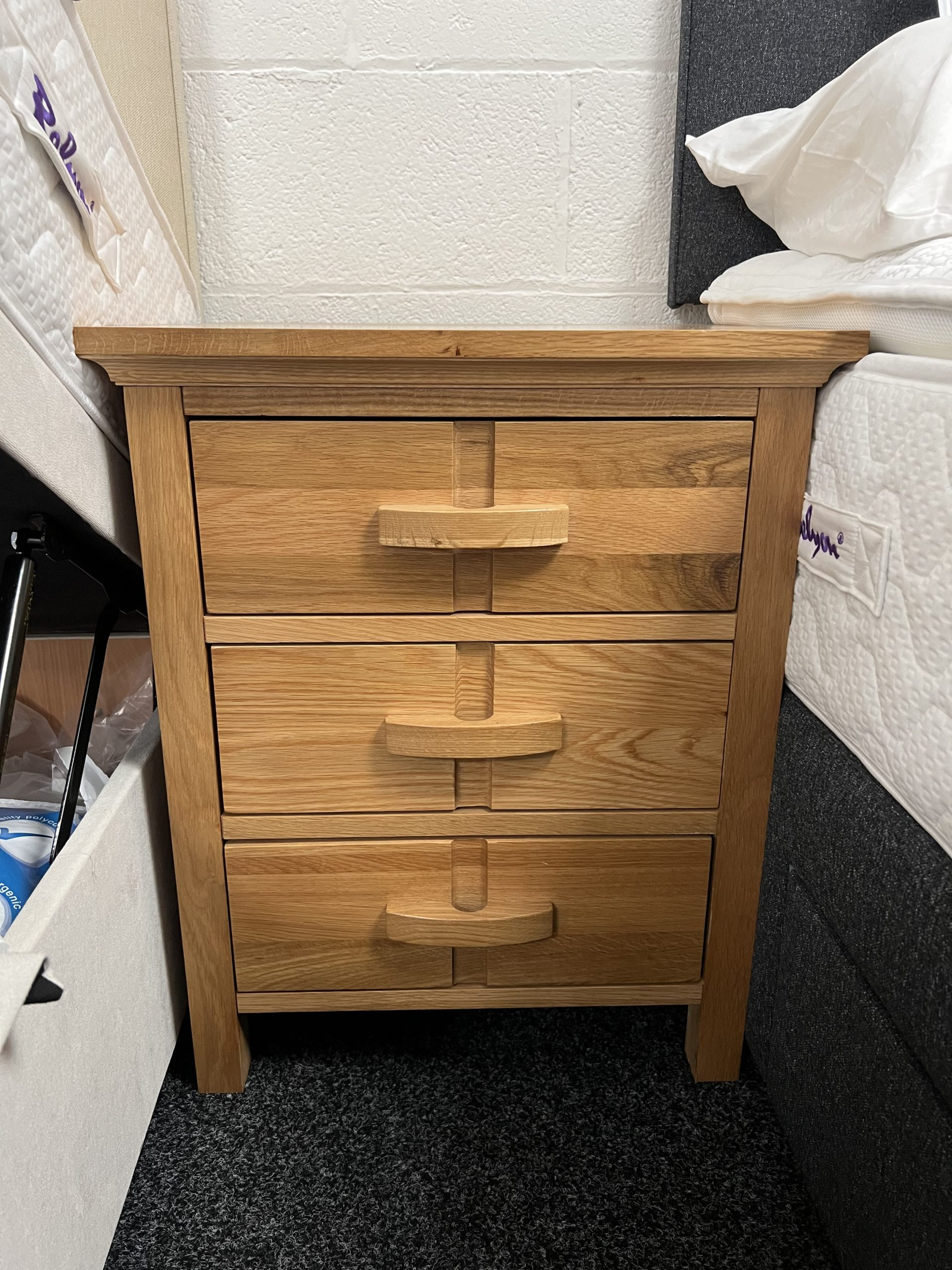 Oak Finish 3 Drawer Bedside Cabinet – Ex Display – The Bed Shop Alfreton with Why the Dexter Oak Finish 3-Drawer Dresser is a Classic Choice