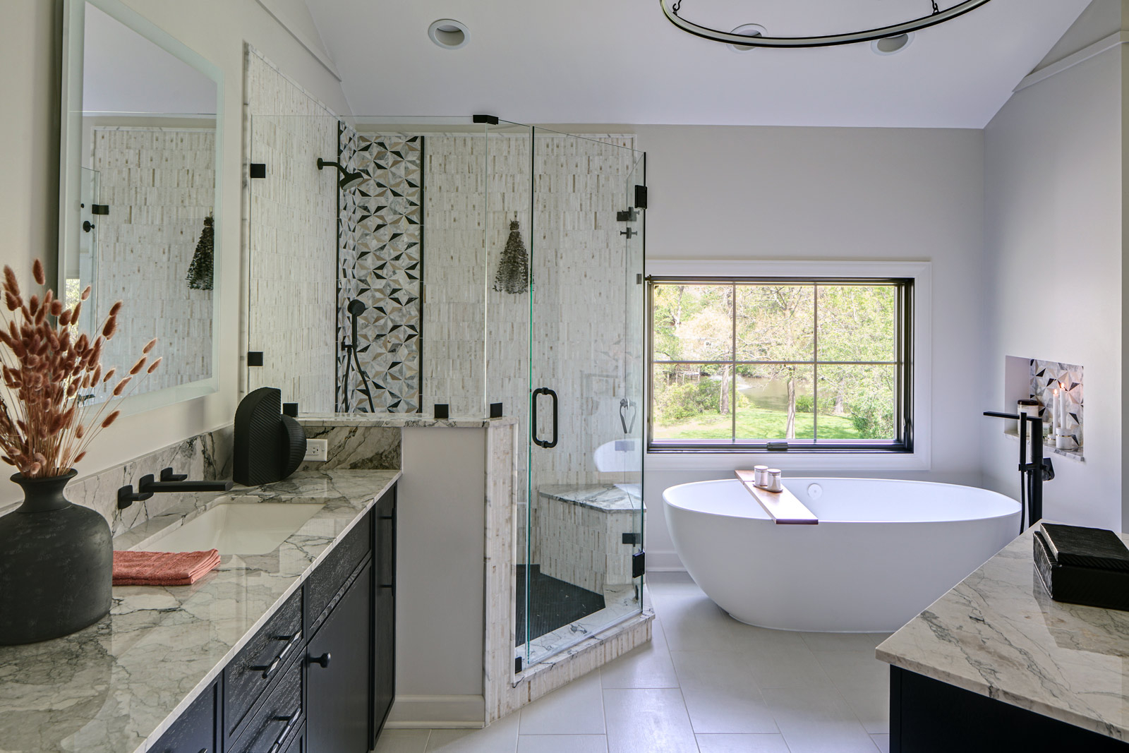 Organized Oasis - A Transitional Primary Bath Remodel - Kildeer, Il ... inside