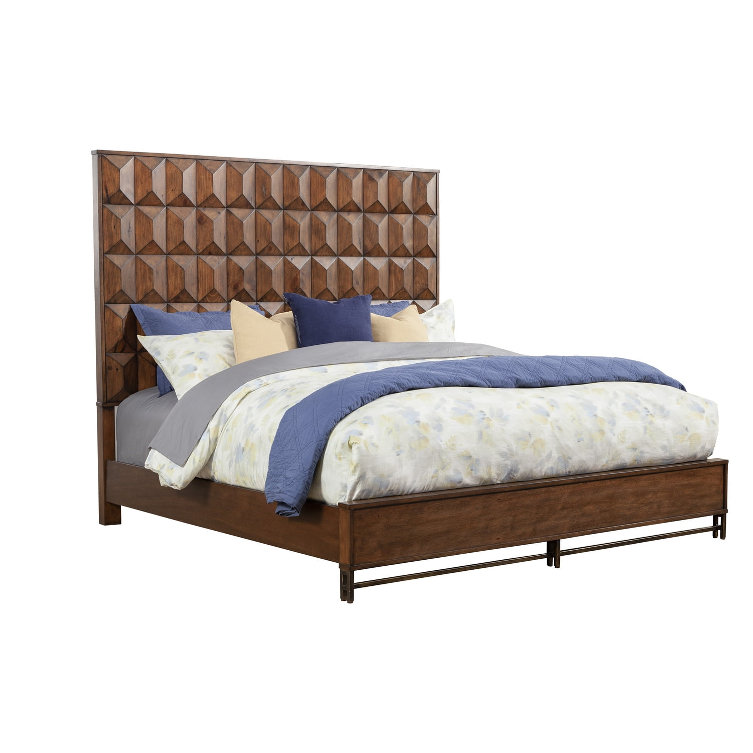 Origins By Alpine Trig California King Wood Panel Bed In Antique Brown ... pertaining to