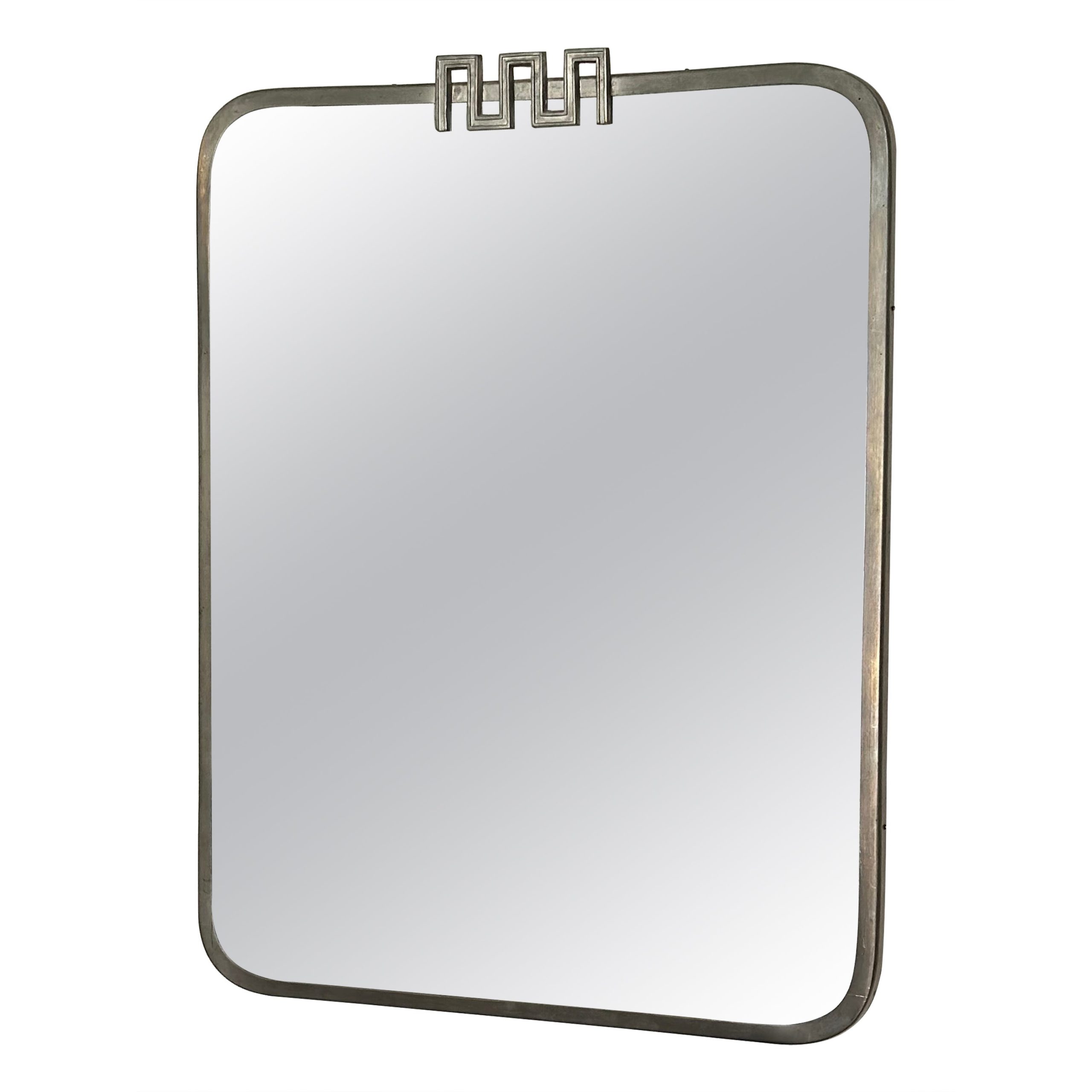 Pewter Mirror Designed By Nils Fougstedt And Made By Fak, 1933, Sweden ... within