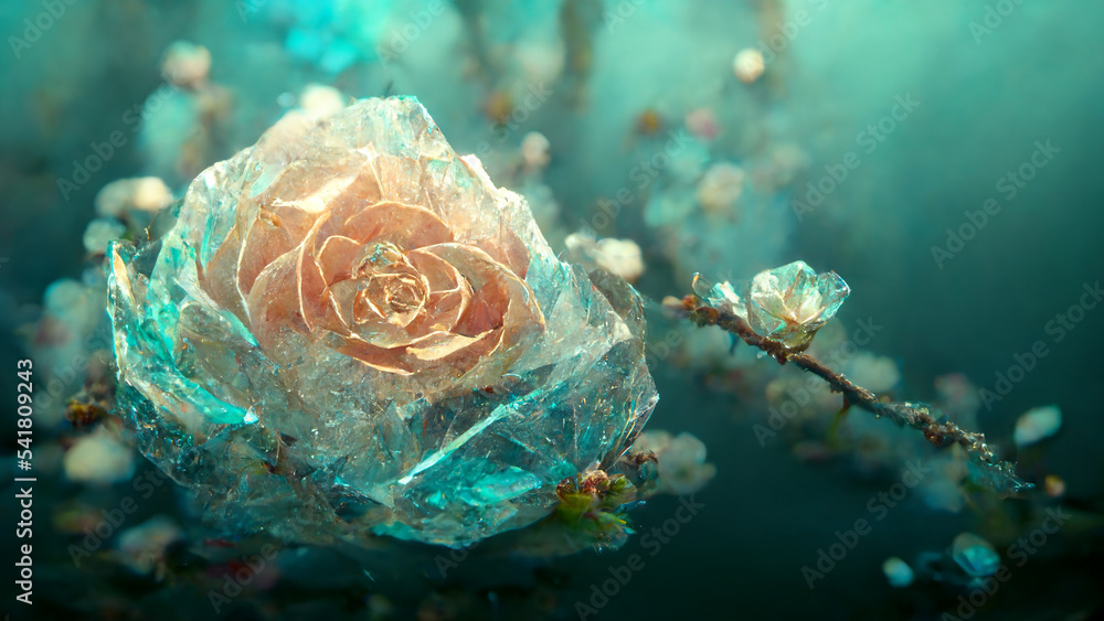 Photo &Amp; Art Print Real Rose With Many Green Leaves On Its Branches Many ... throughout