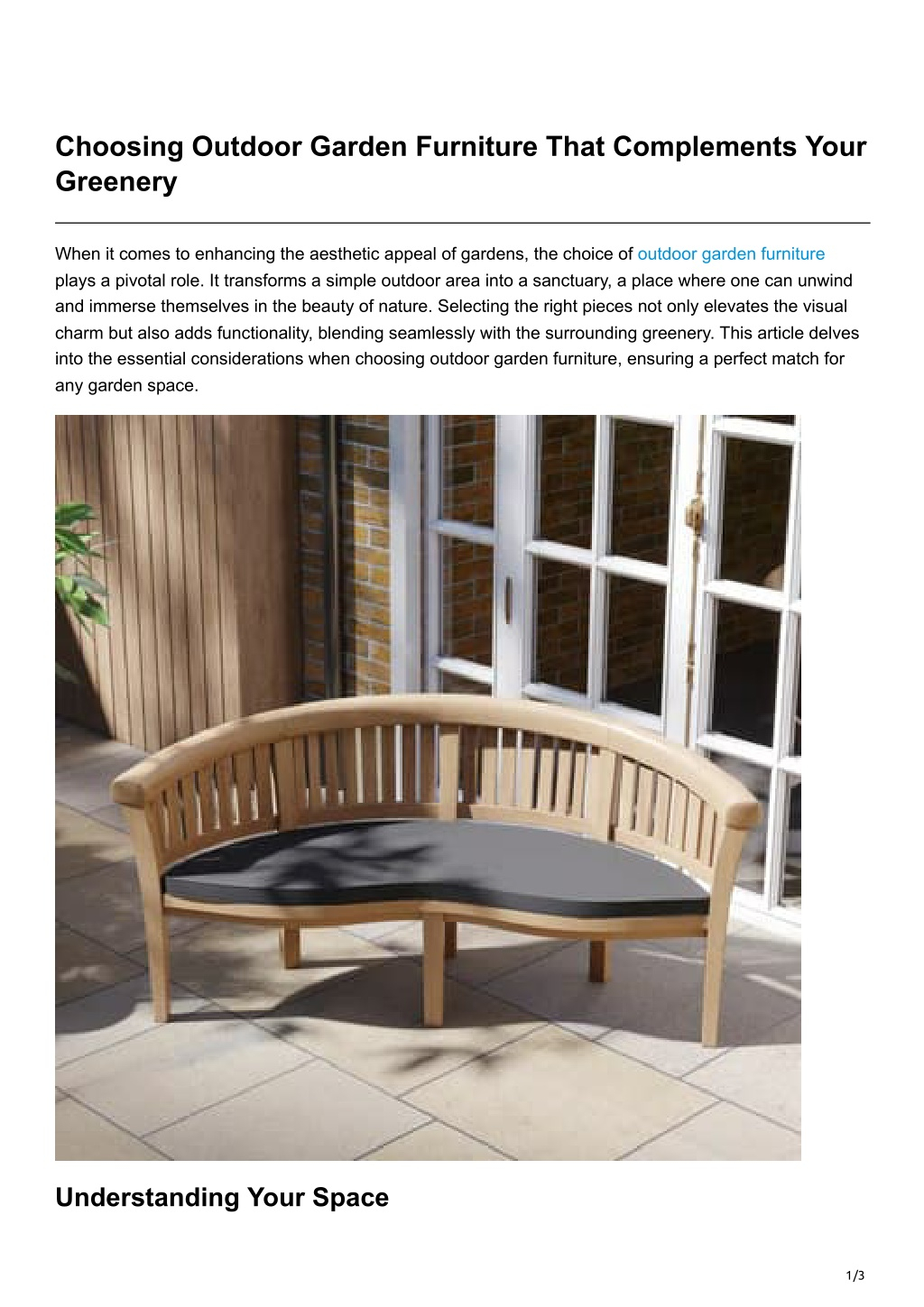 Ppt - Choosing Outdoor Garden Furniture That Complements Your Greenery ... in