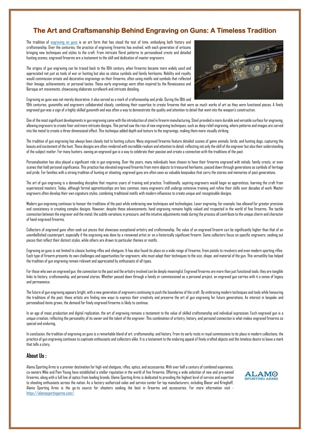 Ppt - The Art And Craftsmanship Behind Engraving On Guns A Timeless ... within
