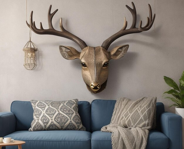 Premium Ai Image | Metal Deer Art Wall with regard to How "Deer 2" Iron Wall Art Enhances Interior Design