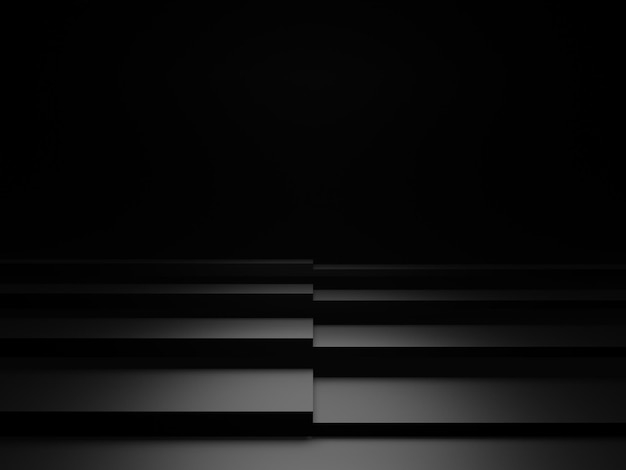 Premium Photo | 3D Rendered Black Step Background Black Stair within The Practical Beauty of Pure Black Step High Shelving Solutions