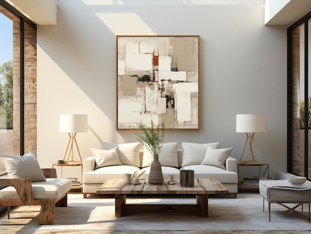 Premium Photo | Elevate Your Space Stunning Wall Art Ideas intended for Elevate Your Space The Artful Way With A Black Rattan Mirror
