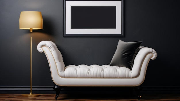 Premium Photo | Elevate Your Space With A Stylish Black Velvet Couch ... pertaining to Elevate Your Space The Artful Way With A Black Rattan Mirror