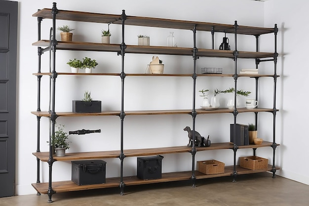 Premium Photo | Industrial Pipe Shelving Unit within