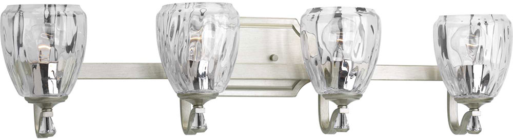 Progress P300119-134 Anjoux Silver Ridge 4-Light Bathroom Sconce ... with Anjoux 2-Light Bath Sconce Lightbulb Choices to Enhance Your Bathroom's Style