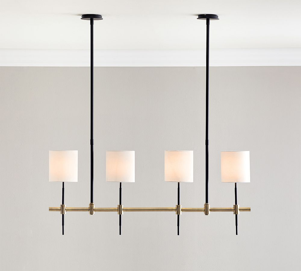 Reese Metal Linear Chandelier | Pottery Barn within Understanding the Devone Linear Chandelier Bronze and Brass