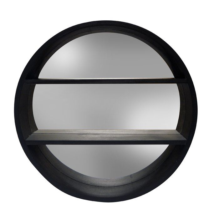 Remaley Round Mirror Wall Shelf | Mirror Wall Living Room, Wall Mirror ... pertaining to Transforming Interiors One 29-Inch Round Shelf at a Time