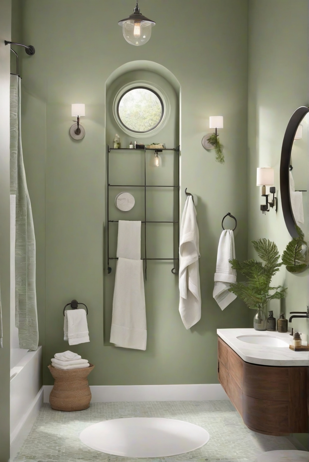 Rich Green Tones: Fiddlehead Green (Bm 2041-20) For A Serene Bathroom ... regarding
