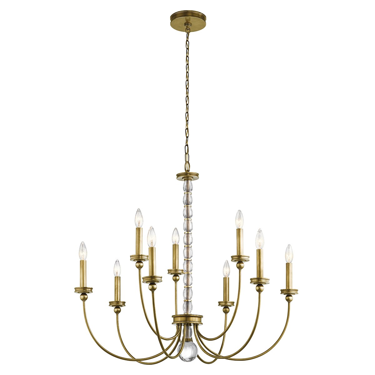 Rossington Chandelier - Natural Brass with regard to