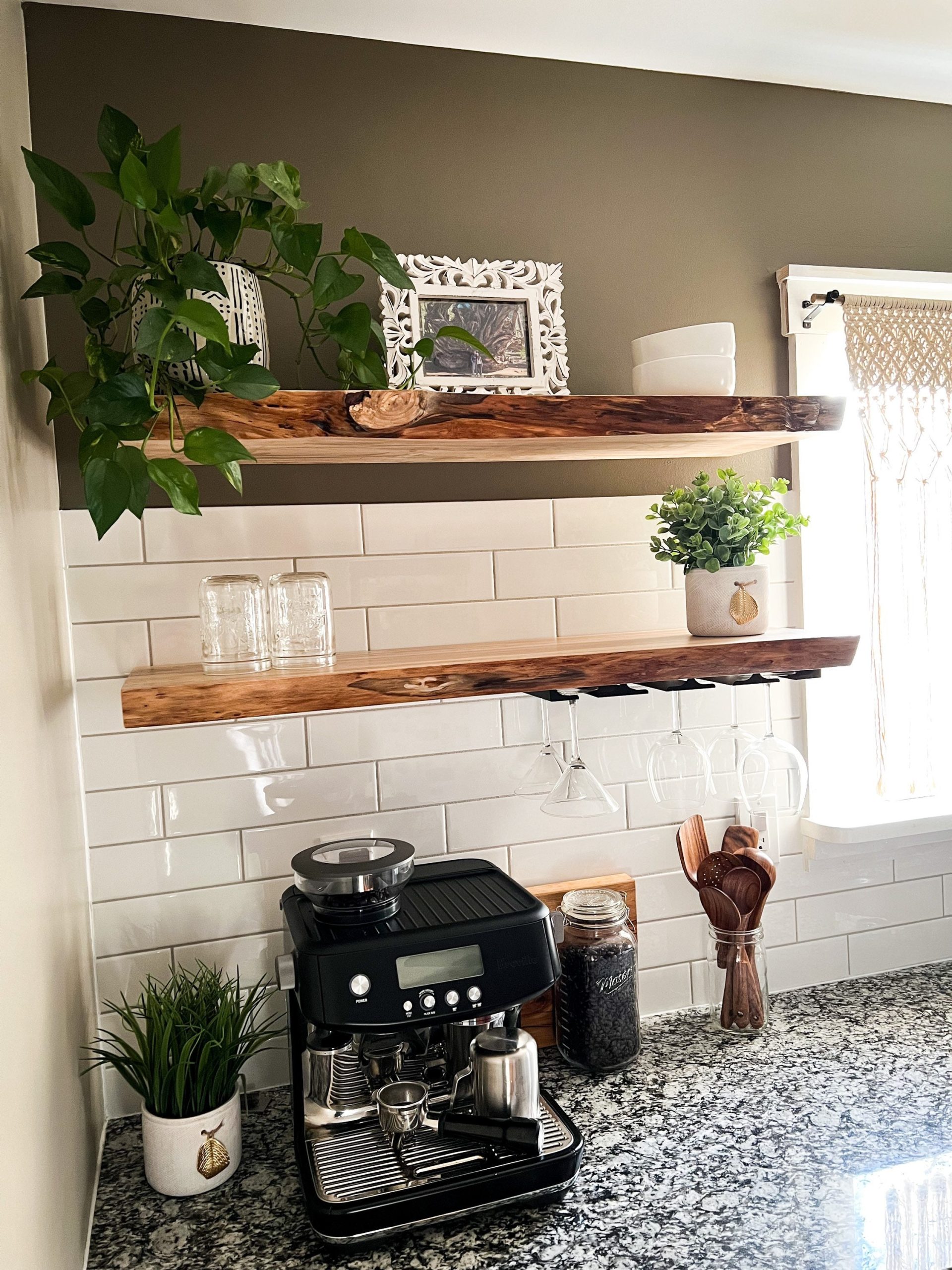 Rustic Live Edge Floating Shelf/Shelves Pantry Shelves - Etsy within