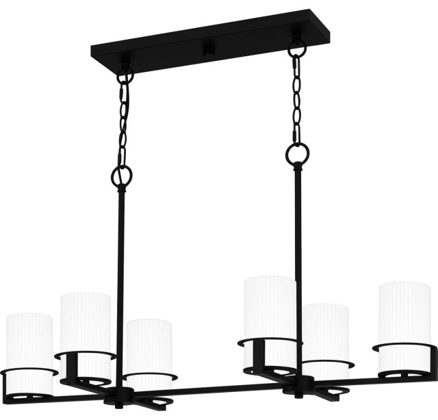 Seymour 6 Light Island Light, Matte Black - Transitional - Kitchen ... with regard to