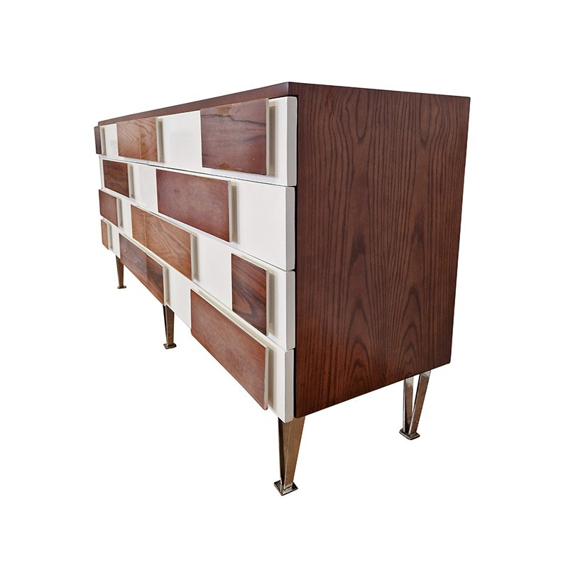 Six-Drawer Dresser In Walnut, 1980S For Sale At Pamono pertaining to