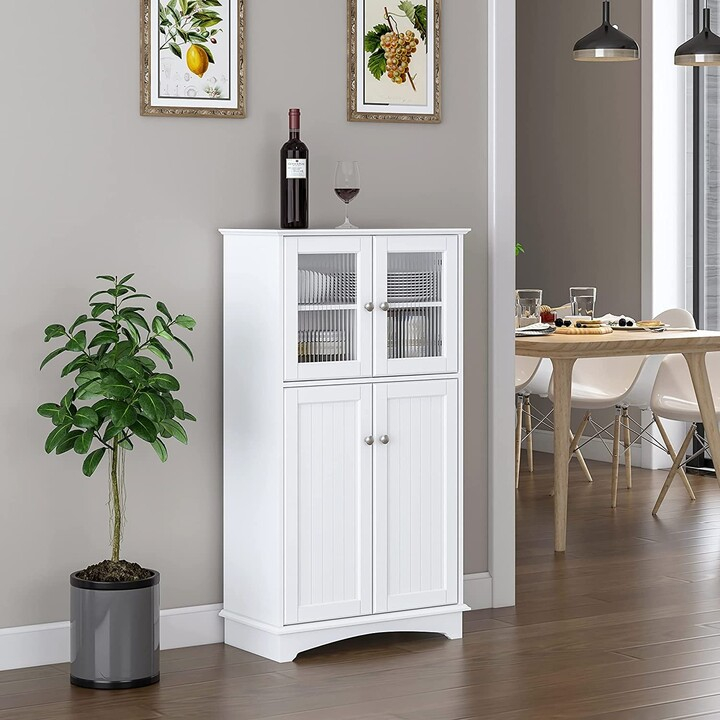 Spirich Bathroom Storage Cabinet, Wood Floor Cabinet, Free Standing ... for Styling Your Bathroom with a Classic White Crane Wood Floor Cabinet