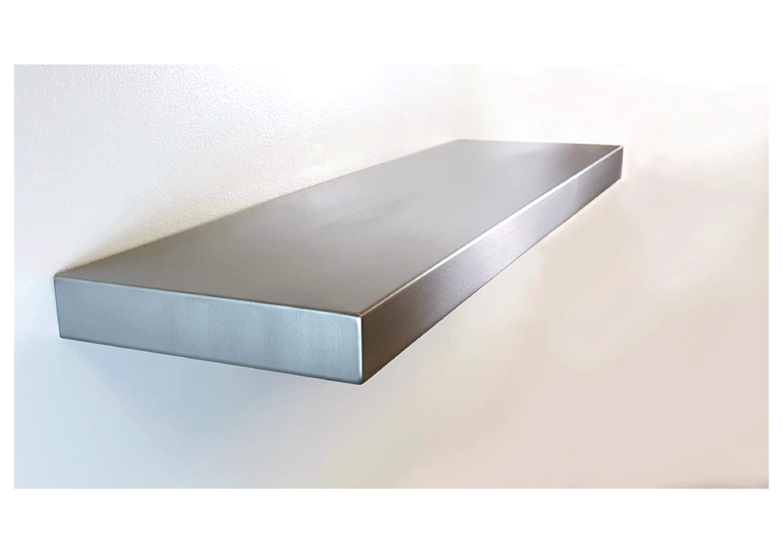 Stainless Steel Floating Shelves - Orange Spectrum throughout Elevate Your Space with the Subtle Strength of 24" Seamless Stainless Steel Floating Shelves