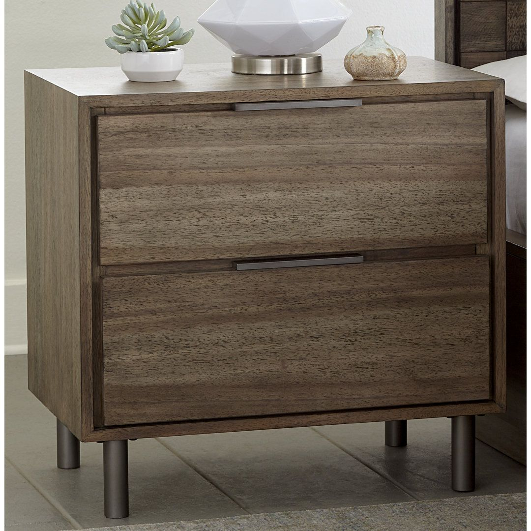 The Bedside Table Depicts The Crisp Geometry Of Contemporary Design ... intended for Exploring the Design Versatility of Quincy Brown Oak and Brushed Stainless Steel Chests