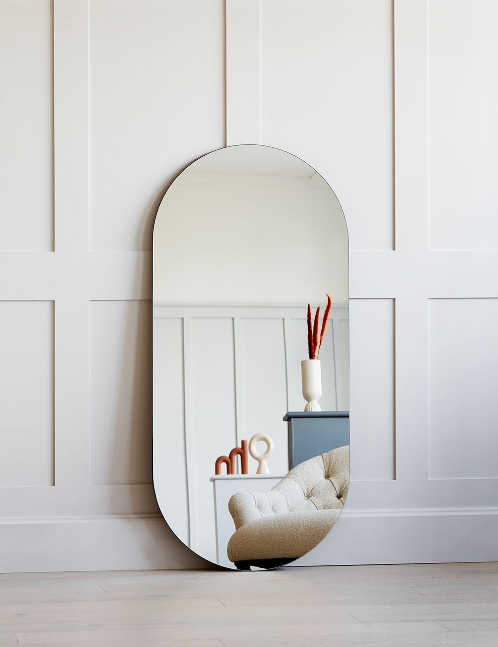 This Minimal And Elegant Large Oval Mirror Is Perfect For Any Room In ... inside