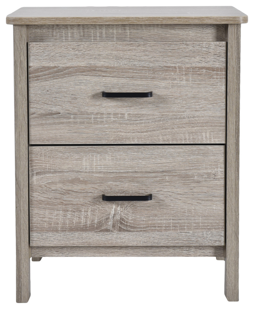 Titeca Contemporary 2 Drawer Nightstand - Farmhouse - Nightstands And ... pertaining to Creating a Cohesive Bedroom Aesthetic with the Titeca Sonoma Oak Dresser