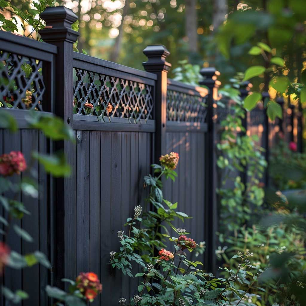 Transform Your Fence With Charcoal Black And Silver Gray Outdoors Paint ... within Beyond the Hedge Discovering 12 Inspiring Garden Wall and Fence Ideas