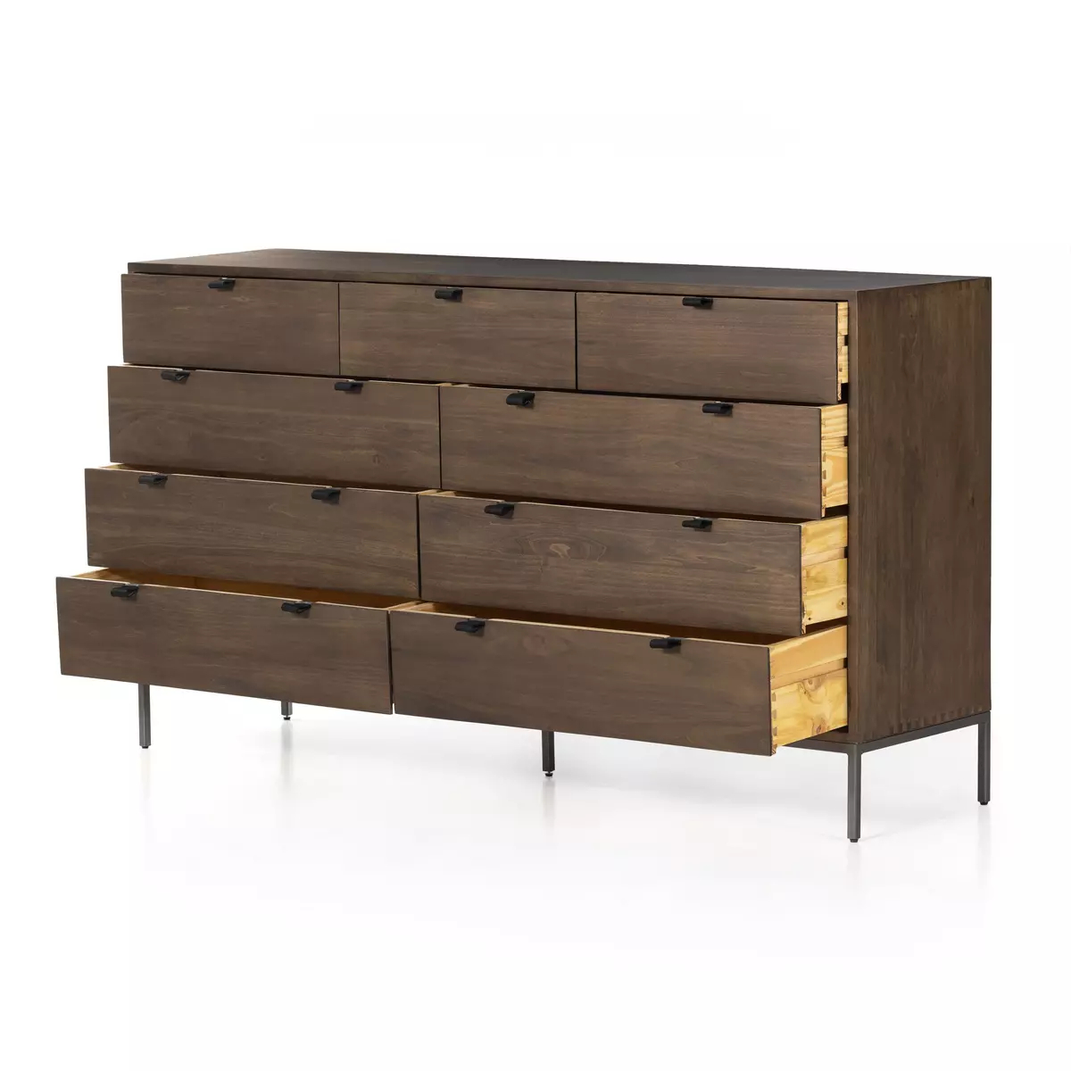 Trey 9 Drawer Dresser Auburn Poplar Four Hands within A Closer Look at the Trey 9 Drawer Dresser Dove Poplar Finish
