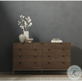 Trey Auburn Poplar 9 Drawer Dresser From Four Hands | Coleman Furniture pertaining to A Closer Look at the Trey 9 Drawer Dresser Dove Poplar Finish